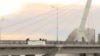 Russia -- Activists of the art-group Spring (Vesna) unfolded banner saying "Belongs to Ingushetia" on the Akhmat Kadyrov's bridge in Saint-Petersburg on November 26, 2018